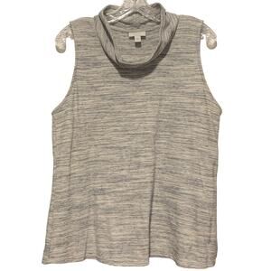 PUREJILL Size M Cowl Neck Tank Heather / Space Dye Gray Sleeveless J Jill Top